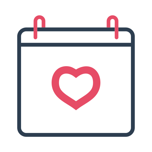 Calendar, heart, love, valentine, valentine's day icon